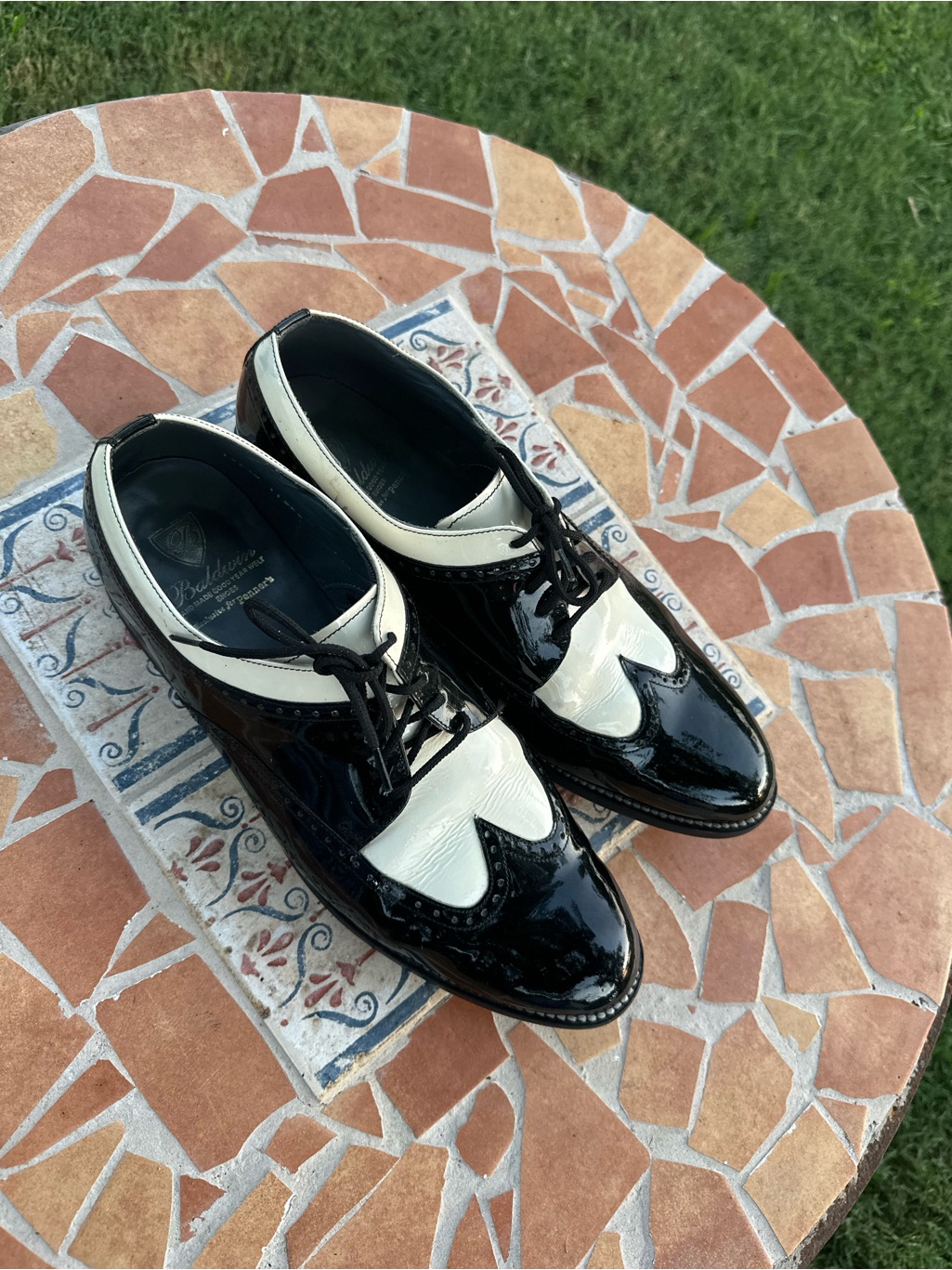 Vintage Stacy Baldwin For Penner's Men's Black & White Oxfords Size 11.5